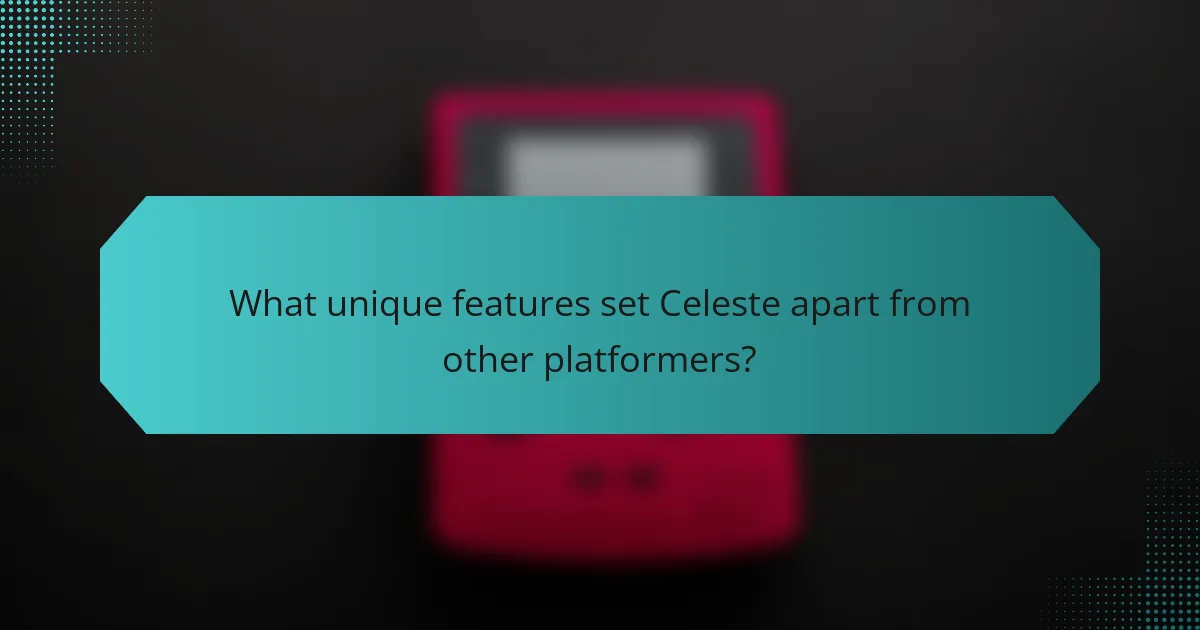 What unique features set Celeste apart from other platformers?